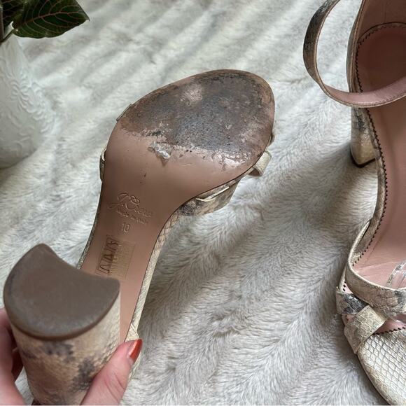 J. Crew Stella Snake Print Block Heel Sandals - Picture 8 of 8